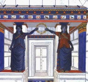 Good News η εντυπωσιακή χρωματιστή αναπαράσταση της πύλης των Καρυάτιδων της Αμφίπολης! (φωτό)