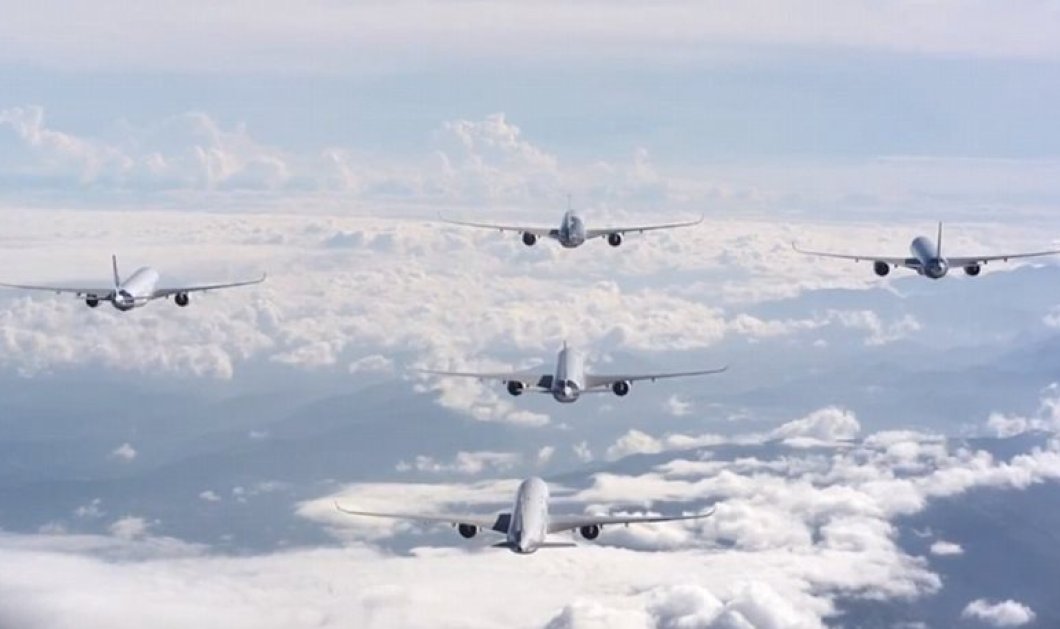 Πέντε Airbus Α350 «χορεύουν» ταυτόχρονα στον αέρα‏ - Δείτε το εκπληκτικό βίντεο! - Κυρίως Φωτογραφία - Gallery - Video