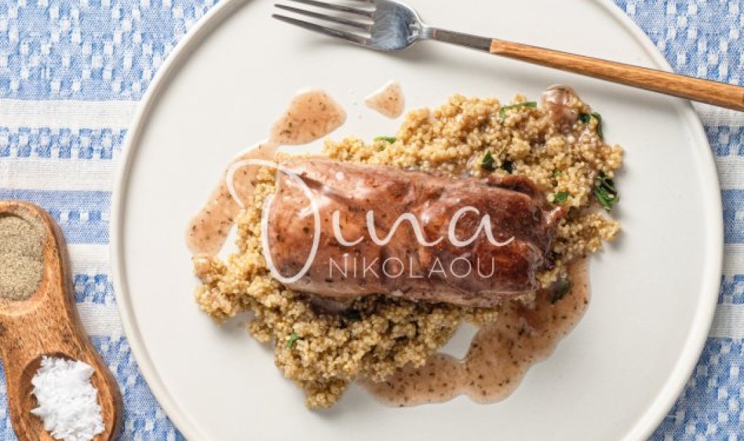Η Ντίνα Νικολάου μας ετοίμασε ένα απίστευτο πιάτο:  Ψαρονέφρι με μαυροδάφνη & κινόα με δυόσμο - Κυρίως Φωτογραφία - Gallery - Video