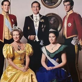 Vintage pic 1990: Νεώτατοι ο Βασιλιάς Κωνσταντίνος & η Άννα - Μαρία με τους πρίγκιπες Παύλο, Νικόλαο, Αλεξία - Έτοιμοι για τη δεξίωση της Μαργκρέτε - Κυρίως Φωτογραφία - Gallery - Video